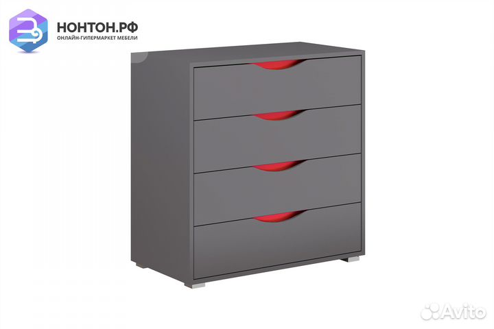 Комод Неаполь графит / красный