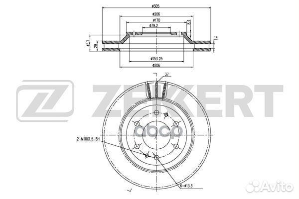 Диск тормозной перед. Saab 9-7X 05- bs-6128