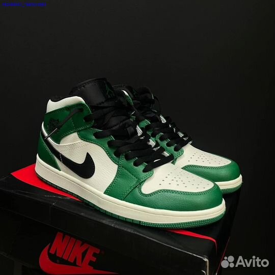 Кроссовки Air Jordan 1 Mid Green (Арт.30971)