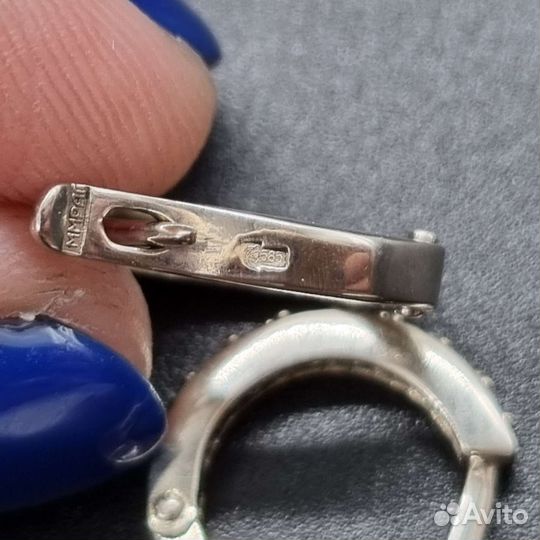 Золотые серьги с бриллиантами 585 пробы