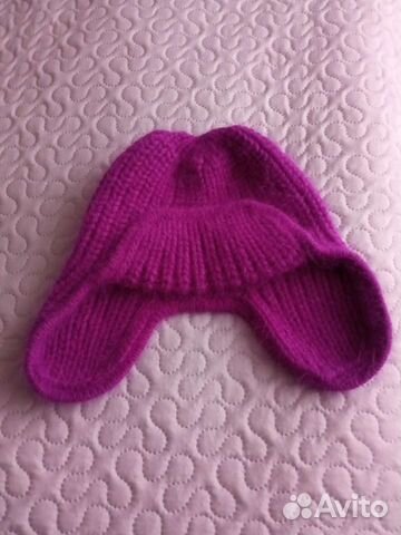 Шапка ушанка женская вязаная