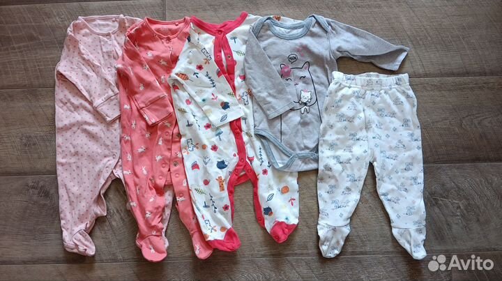 Вещи пакетом на девочку 3-6 мес