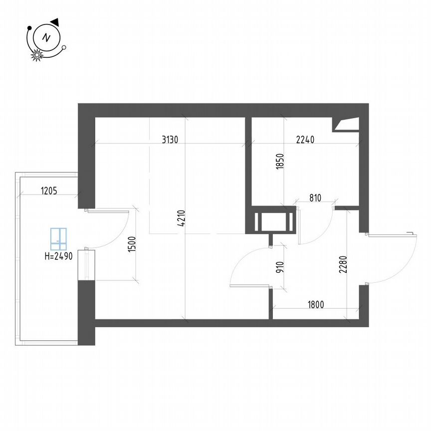 Квартира-студия, 23,3 м², 4/12 эт.