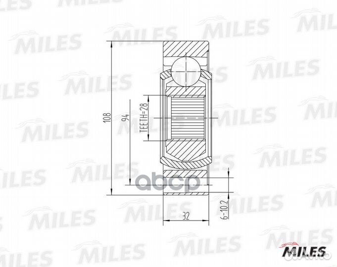 ШРУС кпп audi 80/90/100/A4/A6/VW passat (GKN 30