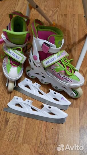 Коньки ролики 2 в 1 раздвижные