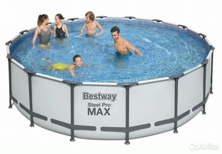 Бассейн каркасный Bestway 366 x 100см серый Новый