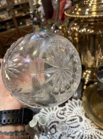 Графин антикварный, серебро, хрусталь, до 1917г