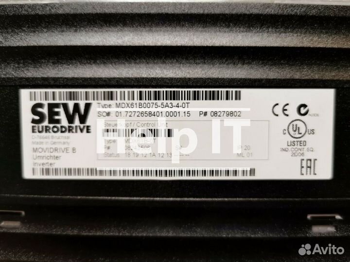 Преобразователь частоты SEW movidrive B MDX61B0075