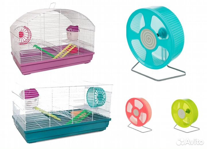 Клетки и Колёса для Сирийских Хомяков Большие