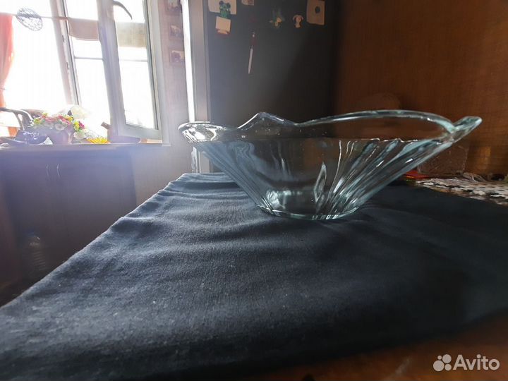 Салатница салатник гранёное стекло хрусталь