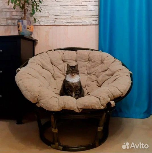 Кресло Папасан из натурального ротанга