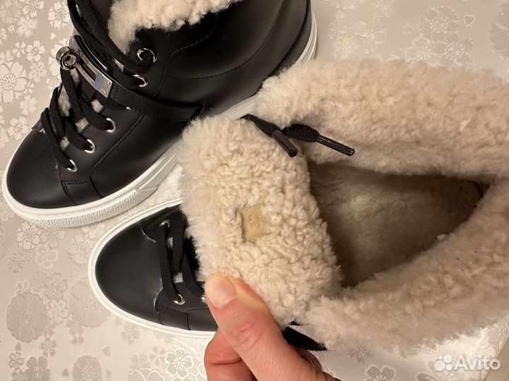 Меховые кеды Hermes оригинал