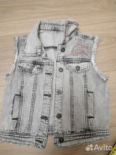 Джинсовая жилетка для девочки 7-10 лет