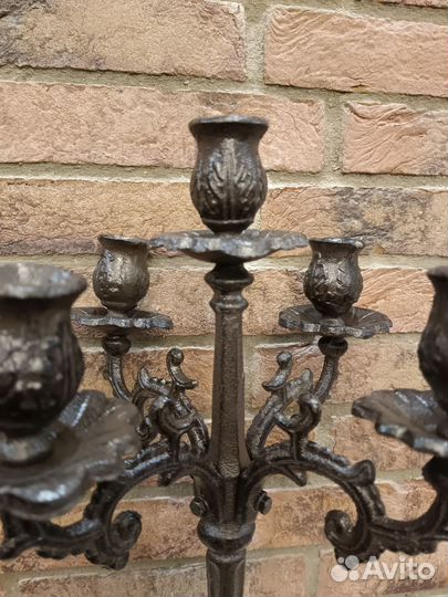 Подсвечник,канделябр чугун литой42см,цена за 2 шт