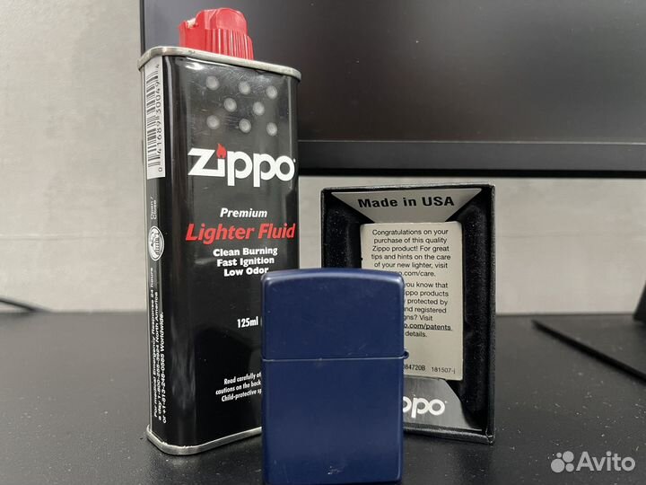 Зажигалка бензиновая Zippo (синий) оригинальная