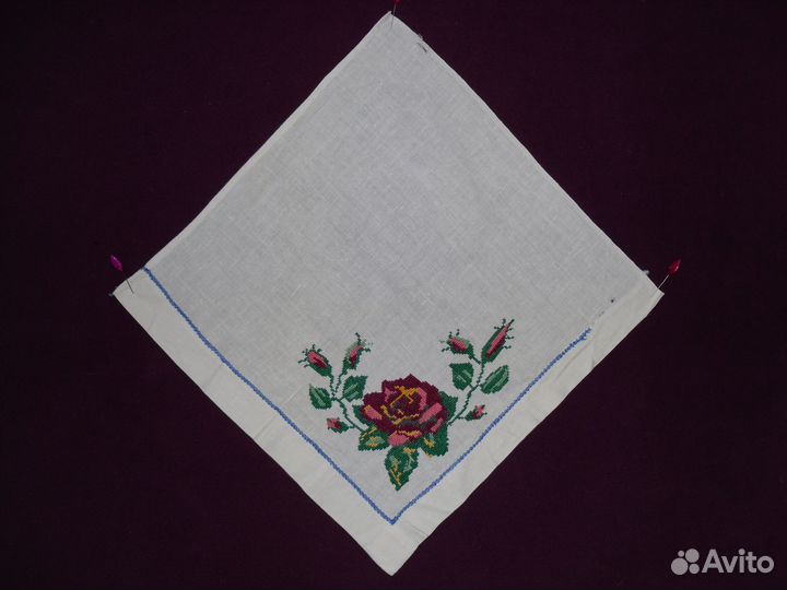Старинные вышивки - дорожка, салфетки,50-е года