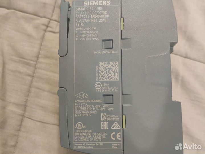 Контроллер siemens S7-1200 cpu1211c