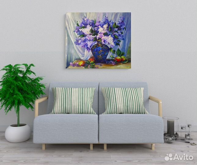 Сирень картина маслом на холсте