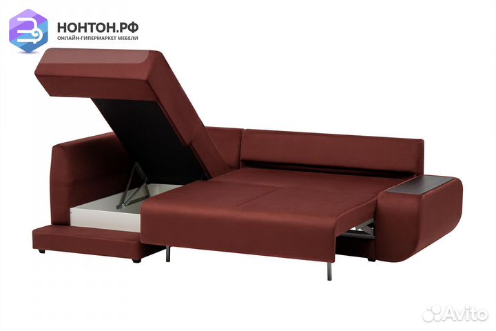 Угловой диван пума Консул бордовый