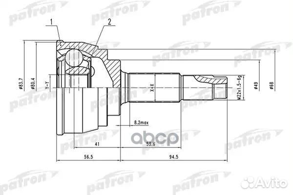 ШРУС наружный 25x49x29 nissan micra march K12 02