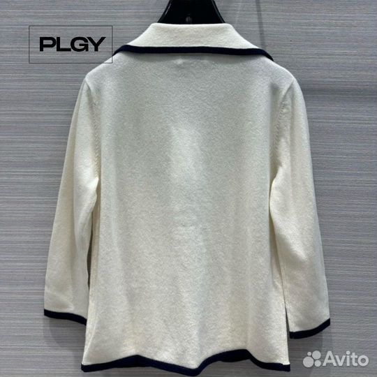 Трикотажный пиджак Celine с контрастными вставками