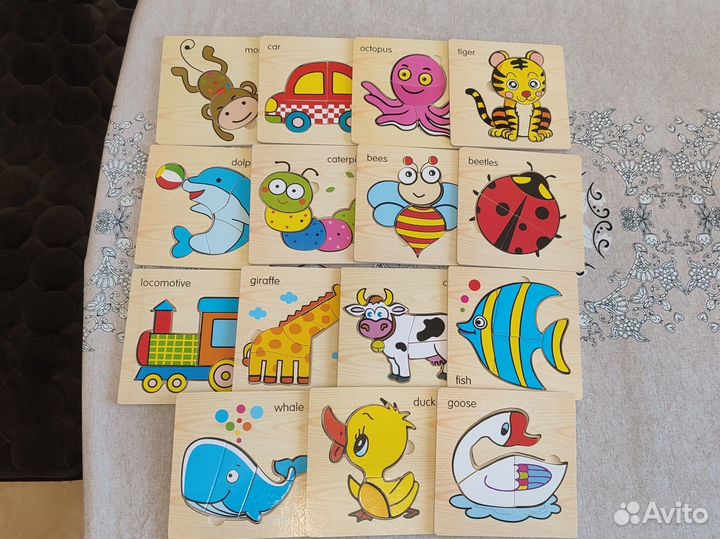 Пазлы детские деревянные