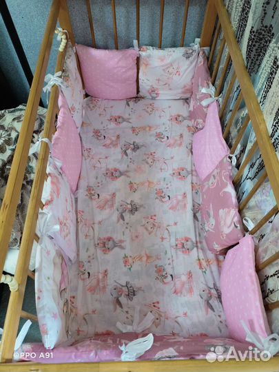 Бортики в кроватку для девочки