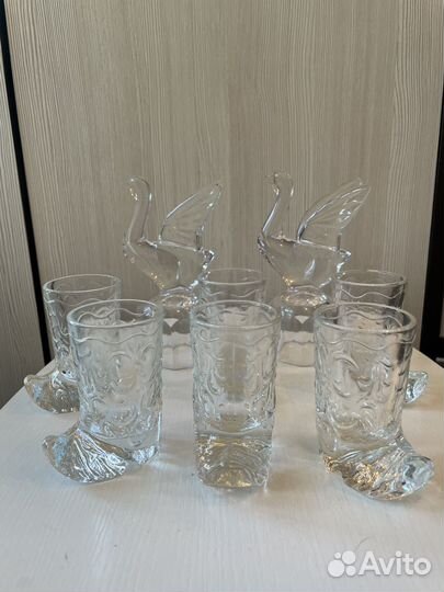 Хрустальные стопки Сапожки