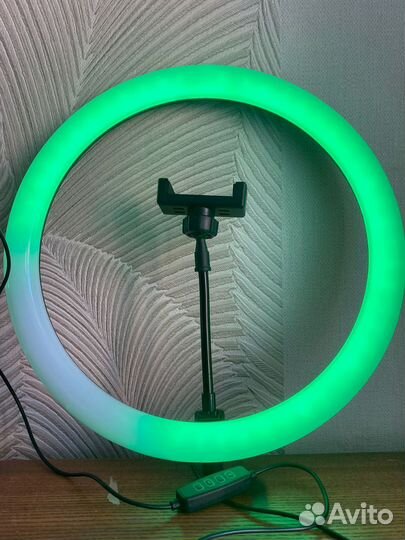 Кольцевая лампа 33 см цветная