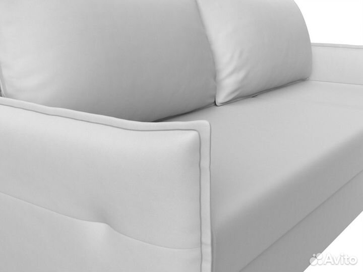 Диван угловой Лига-004 правый угол, экокожа, белый