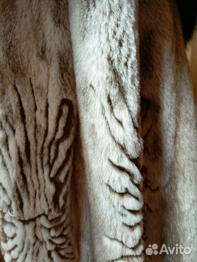 Норковая шуба с соболем 52-56р, светлая