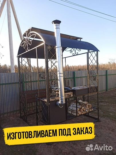 Мангал с печью под казан