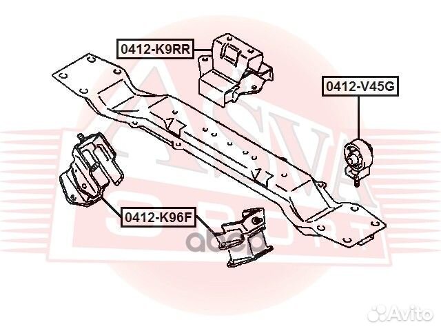 Опора двигателя задняя 0412-K9RR asva