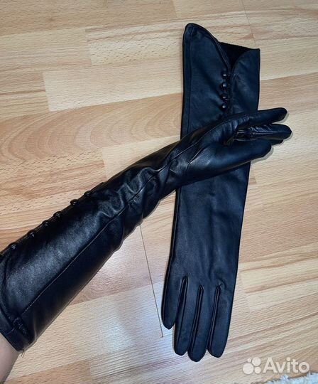 Перчатки женские кожаные новые длинные