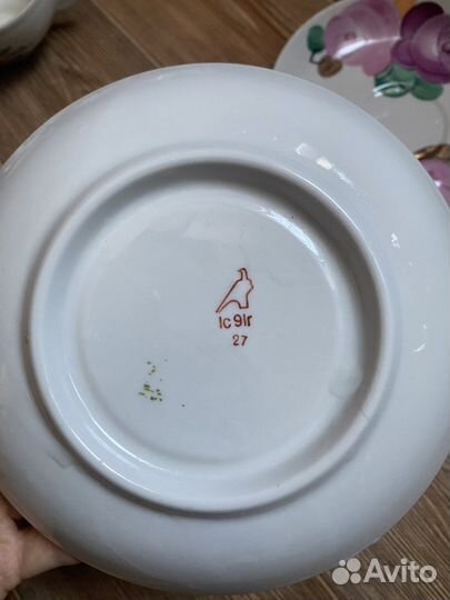 Тарелки Дулево с позолотой