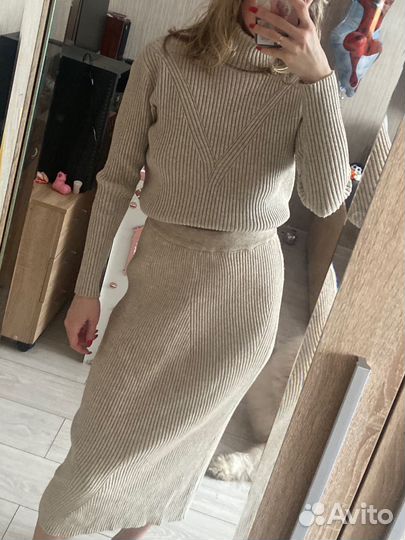 Трикотажный теплый костюм