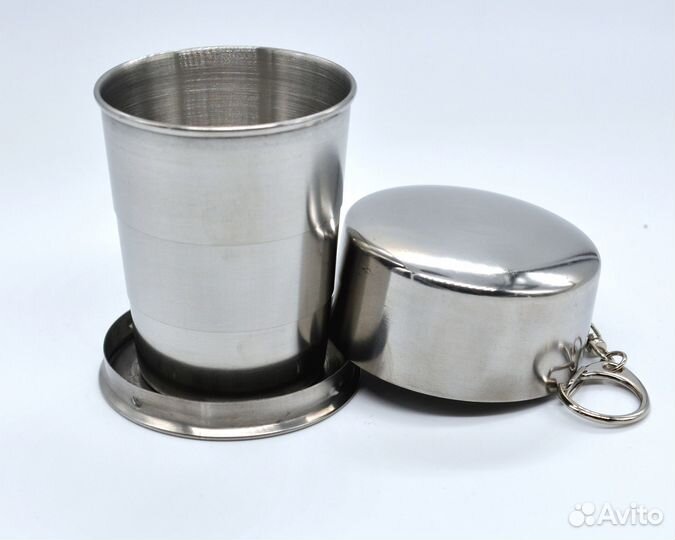 Стакан складной дорожный металлический средний