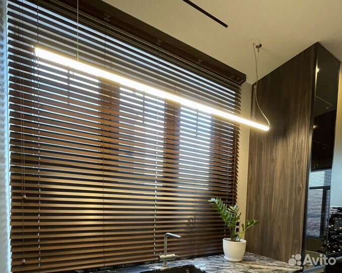 Деревянные жалюзи с электроприводом