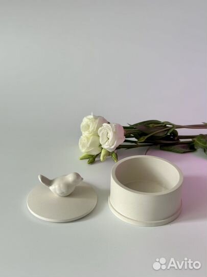 Подсвечник/шкатулка из гипса 