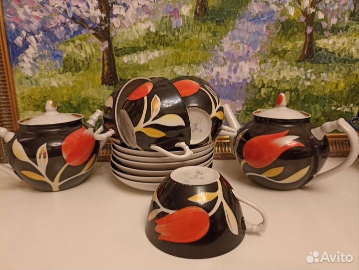 Чайный сервиз СССР Дулево тюльпан