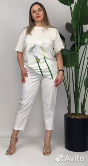 Брючки белые шикарные-Турция