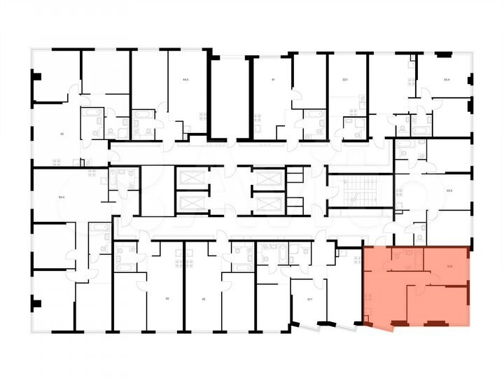 2-к. квартира, 51,9 м², 6/32 эт.