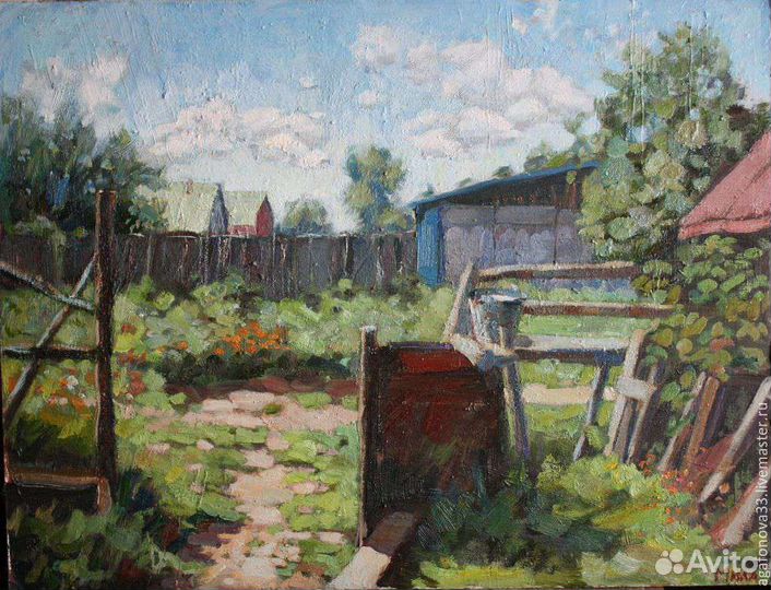 Картина маслом на холсте пейзаж в раме