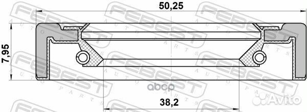 Сальник привода 38.2X50.25X7.95X7.95