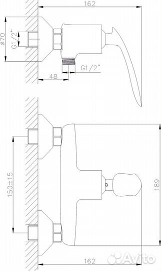 Смеситель Rush Island IS6535-63 для душа