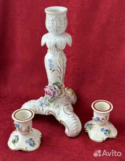 Антикварный подсвечник. Фарфор. Германия