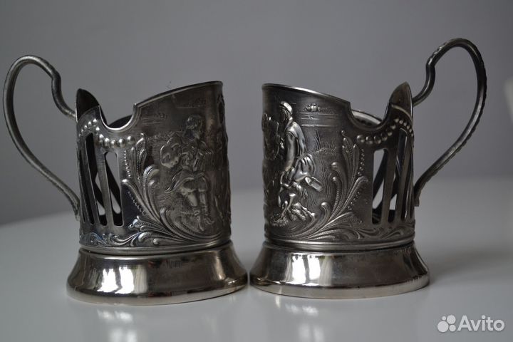 Подстаканники никелированные с чернением