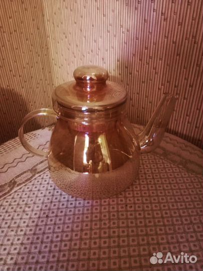 Чайный сервиз медовое гутное стекло СССР