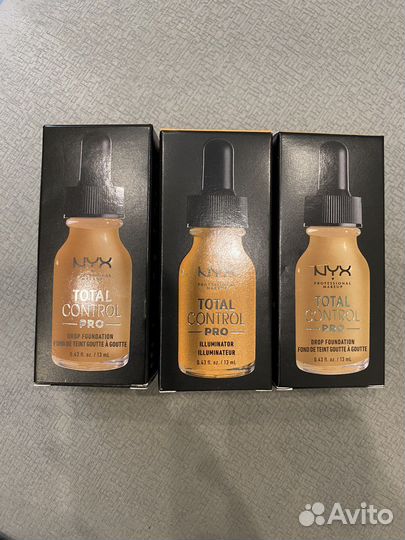 Тональная основа и хайлайтер NYX