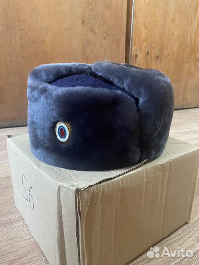 Шапка ушанка военная мвд меховая